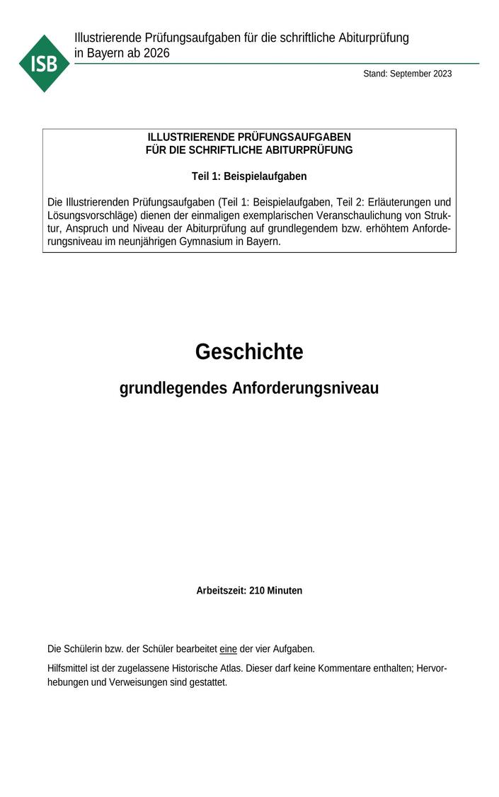 Abi Geschichte Prüfung 2023 Bayern