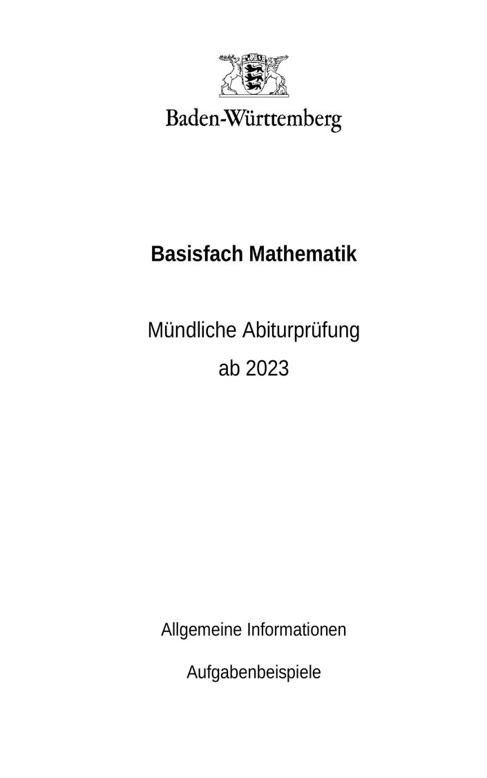 Abi Mathe Prüfung 2020 BW