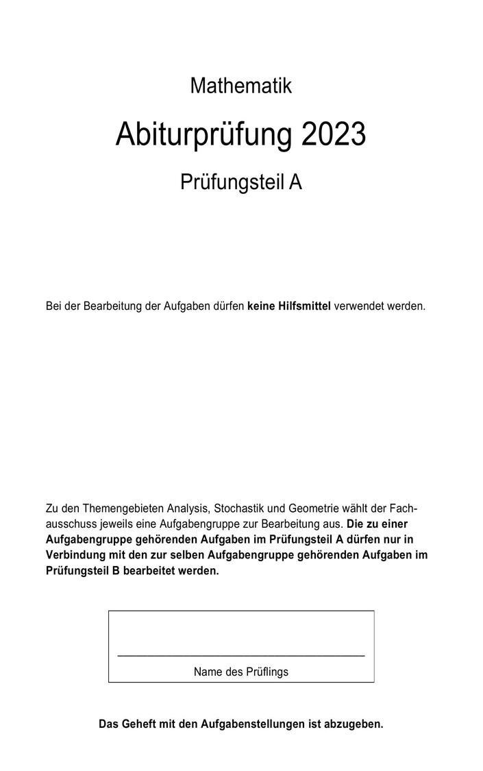 Abi Mathe Prüfung 2023 Bayern