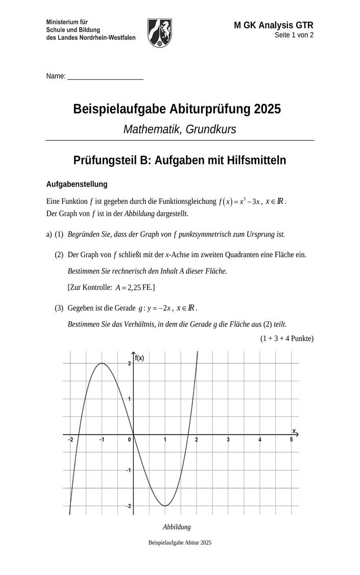 Abi Mathe Prüfung 2025 NRW